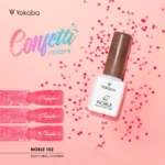 Noble - 102 Hot Coral Confetti Hema Free Веган гел лак за нокти - Image 3