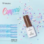 Noble - 104 Blue Confetti Hema Free Веган гел лак за нокти - Image 3