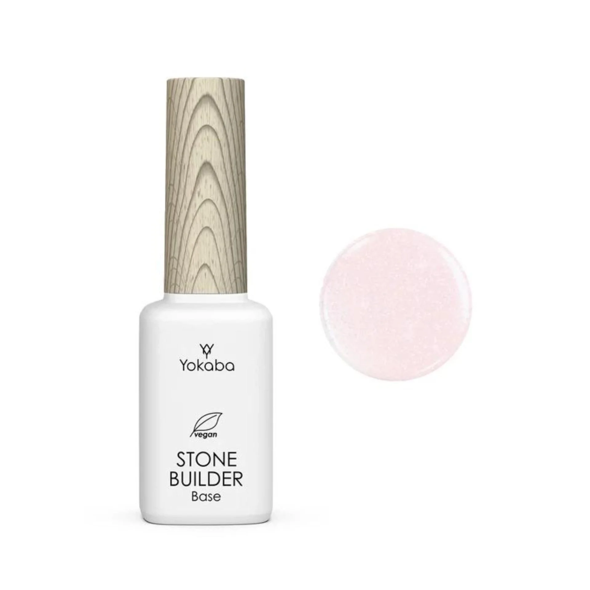 yokaba-vegan-baza-za-gel-lak-07-pink-shimmer-stone-builder-base-coat-uvled-1-331 Stone Builder Base Coat - 07 Pink Shimmer Веган база за гел лак - Image 1