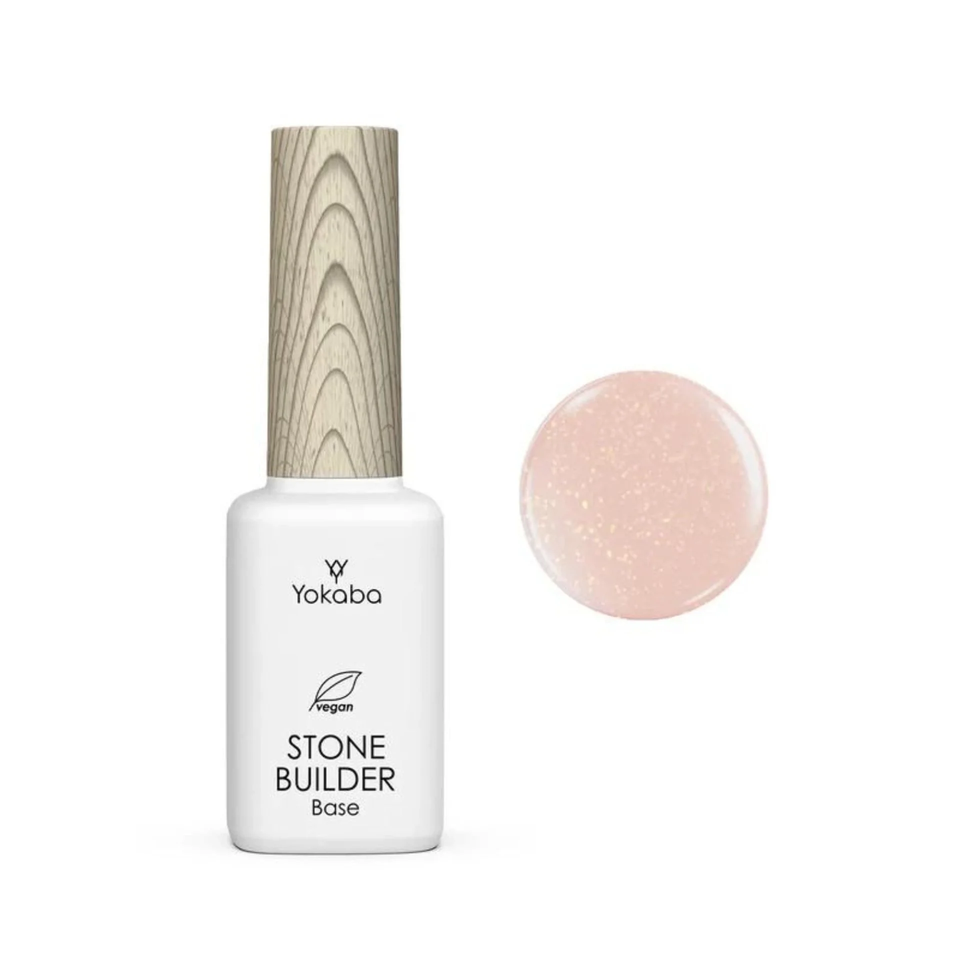 yokaba-vegan-baza-za-gel-lak-09-pink-hologram-stone-builder-base-coat-uvled-1-710 Stone Builder Base Coat - 09 Pink Hologram Веган база за гел лак - Image 1